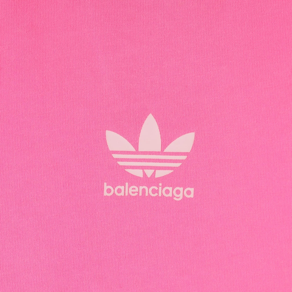 BALENCIAGA(バレンシアガ) 23SS ×adidas Logo Print T-Shirt 723955 TNVU4 アディダス ダメージ加工 ロゴプリント半袖Tシャツ ピンク