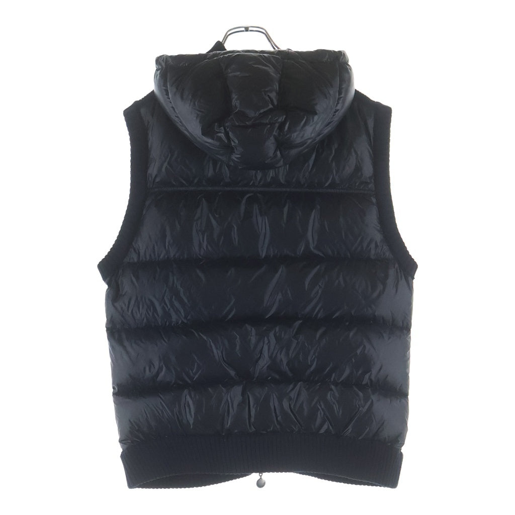 MONCLER(モンクレール) MAGLIONE TRICOT GILET 120919436800 94111 ニット切り替え ロゴワッペン付きダウンベスト ネイビー/ブラック