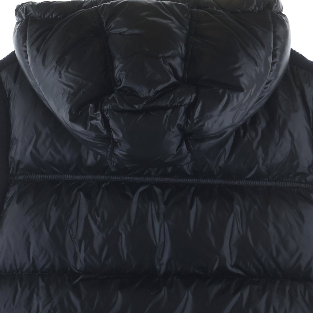 MONCLER(モンクレール) MAGLIONE TRICOT GILET 120919436800 94111 ニット切り替え ロゴワッペン付きダウンベスト ネイビー/ブラック