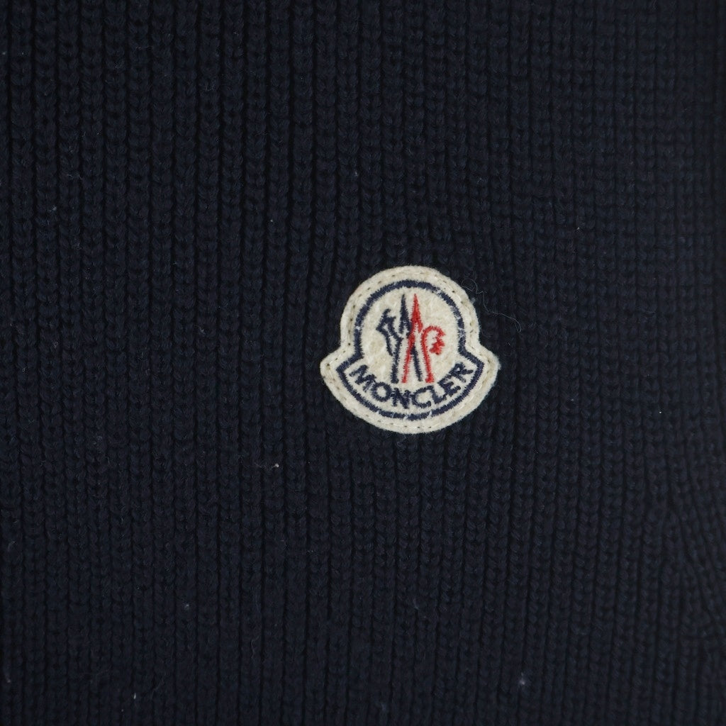MONCLER(モンクレール) MAGLIONE TRICOT GILET 120919436800 94111 ニット切り替え ロゴワッペン付きダウンベスト ネイビー/ブラック