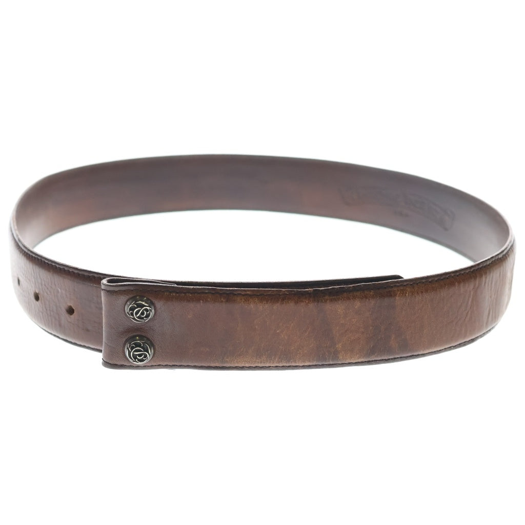 CHROME HEARTS(クロムハーツ) 1.5 STRAP 1.5インチ フローラルリベッツ レザーベルトストラップ ブラウン