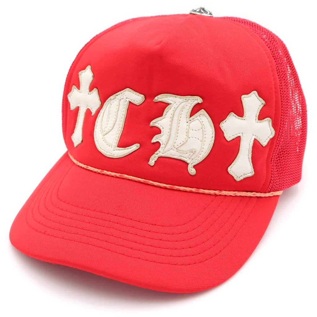 CHROME HEARTS(クロムハーツ) OLD CH CRS PATCH TRUCKER オールド CH クロスパッチ トラッカー メッシュキャップ レッド