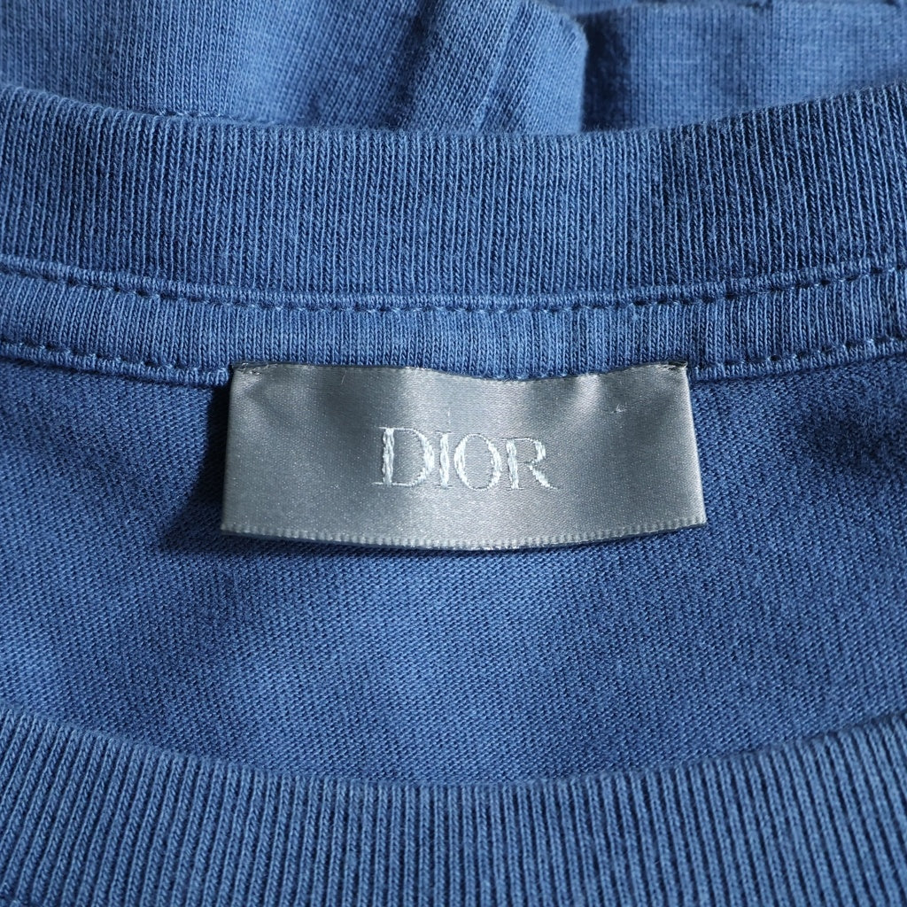 DIOR(ディオール) 24AW Logo Printed T-Shirt 483J696D0847 ロゴプリント半袖Tシャツ ブルー