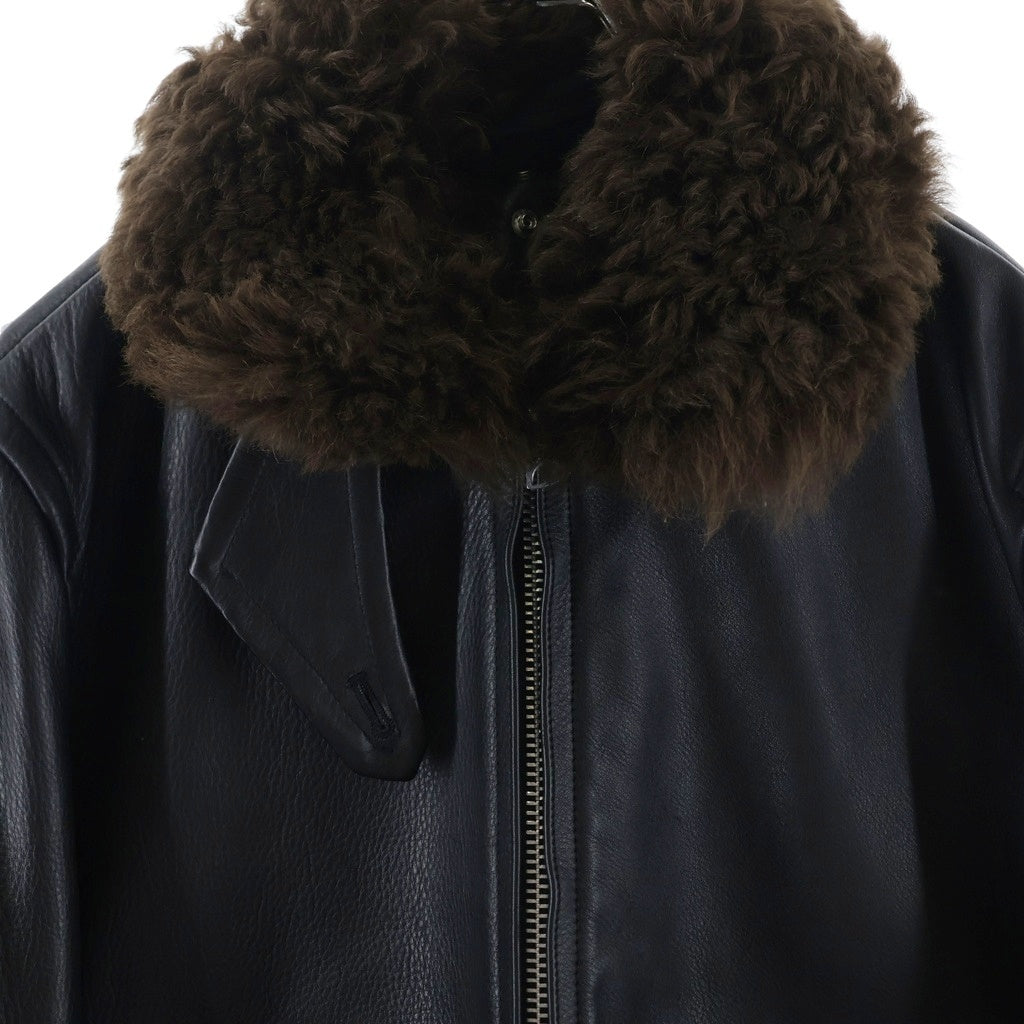 Sacai(サカイ) 25AW Leather Jacket 25-03879M-13 ムートンファーベストドッキングレザージャケット ブラック