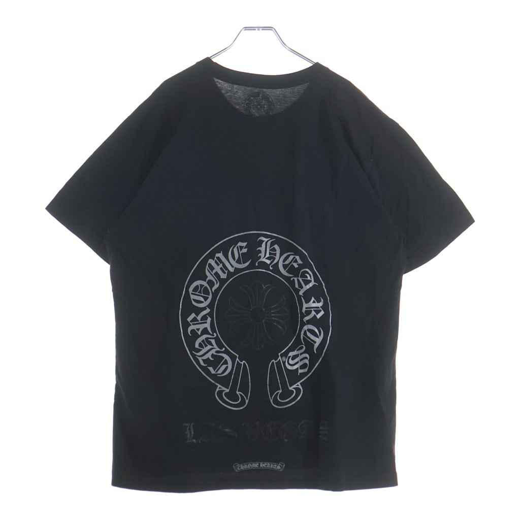 CHROME HEARTS(クロムハーツ) Las Vegas Limited Horseshoe S/S Tee ラスベガス限定 シルバーホースシュープリント 半袖Tシャツ カットソー ブラック