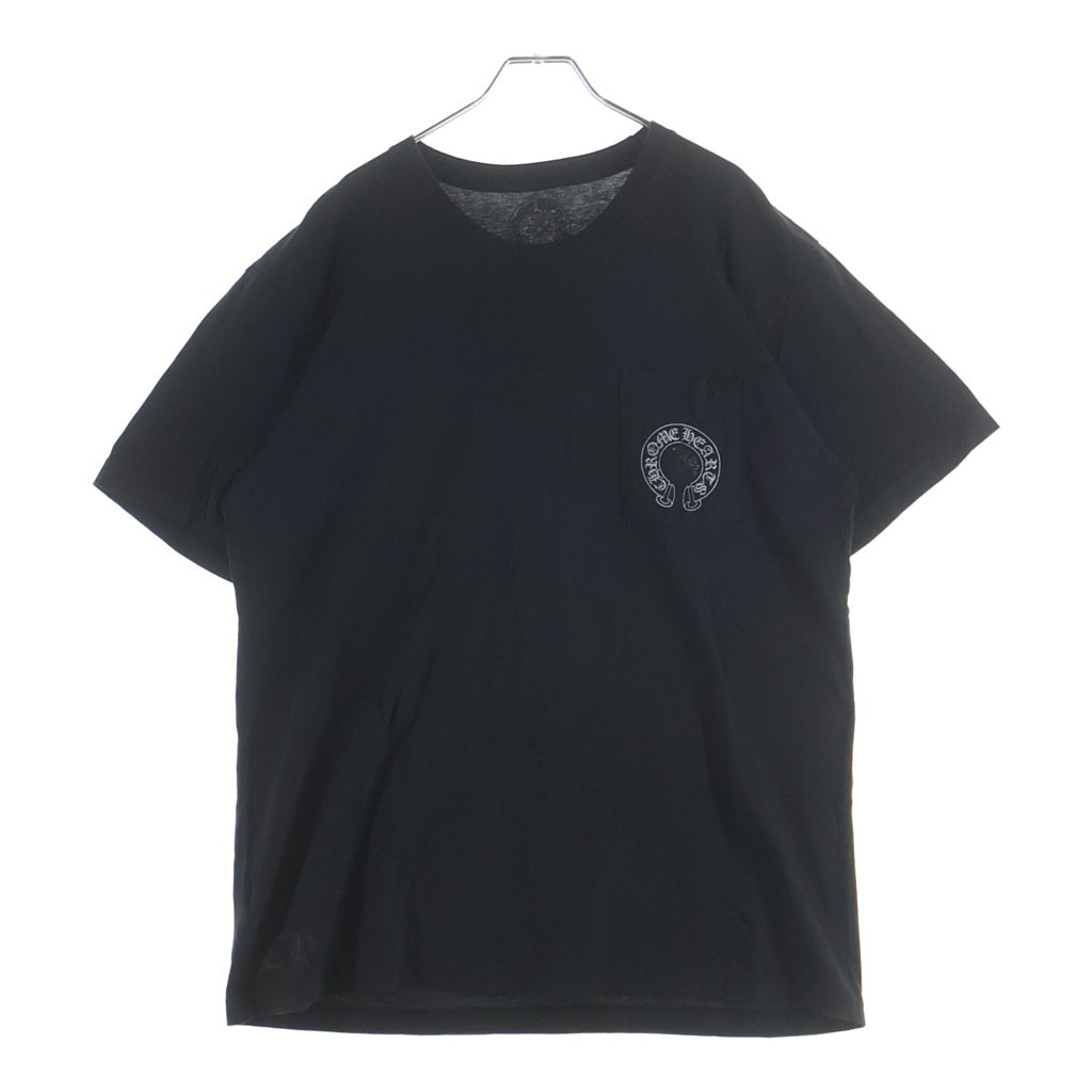CHROME HEARTS(クロムハーツ) Las Vegas Limited Horseshoe S/S Tee ラスベガス限定 シルバーホースシュープリント 半袖Tシャツ カットソー ブラック