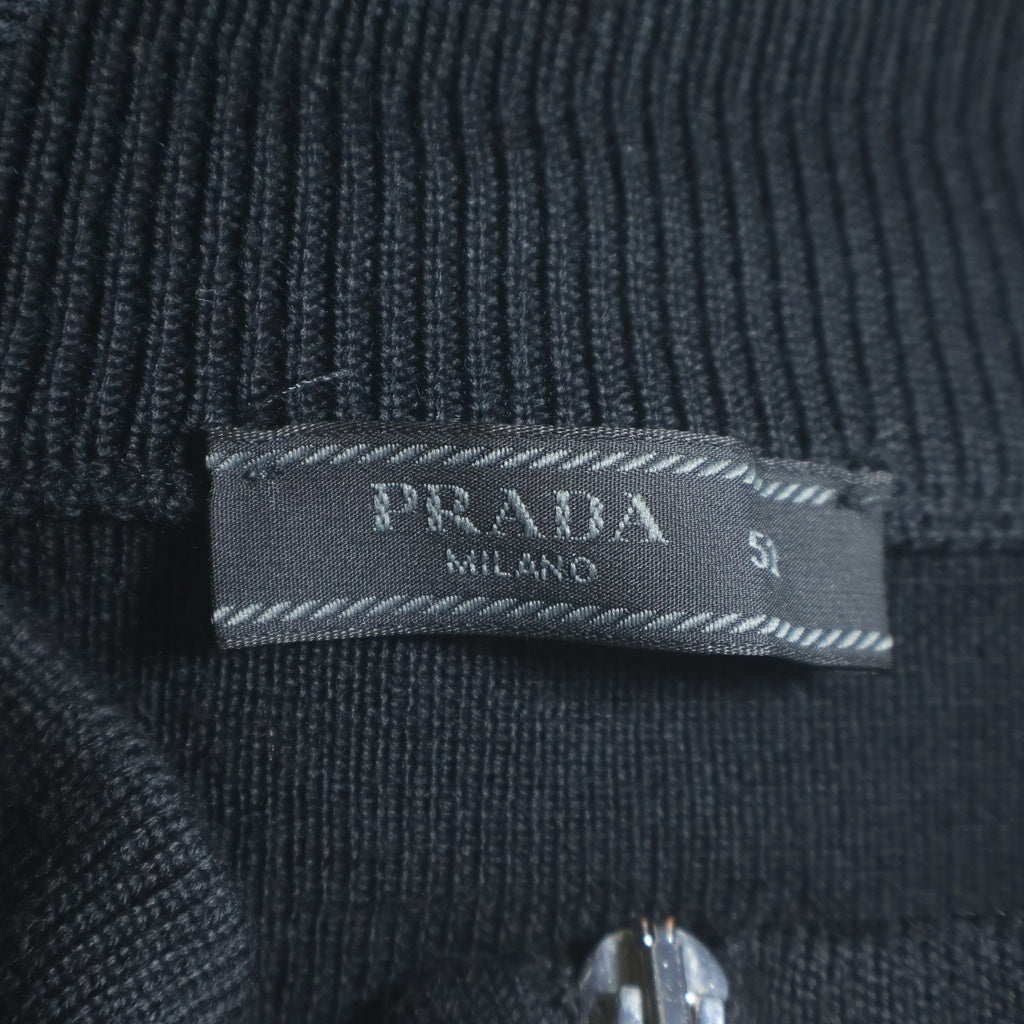 PRADA(プラダ) Re-Nylon&Wool Zip Cardigan リナイロン&ウールジップアップカーディガン ブラック 」UMG116 R212 U98