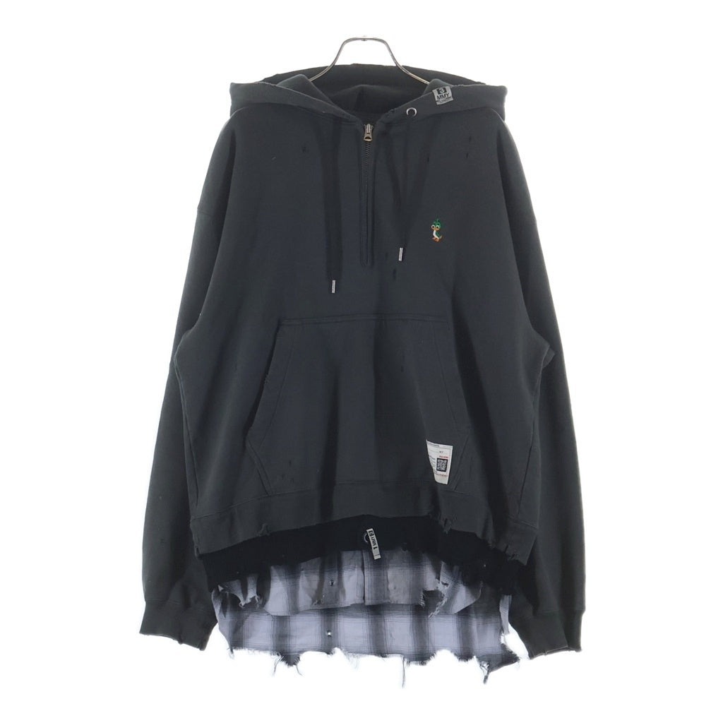 MAISON MIHARAYASUHIRO(メゾンミハラヤスヒロ) TRIPLE LAYERED HALF ZIP HOODIE トリプルレイヤードハーフジップフーディー グレー A15HD571