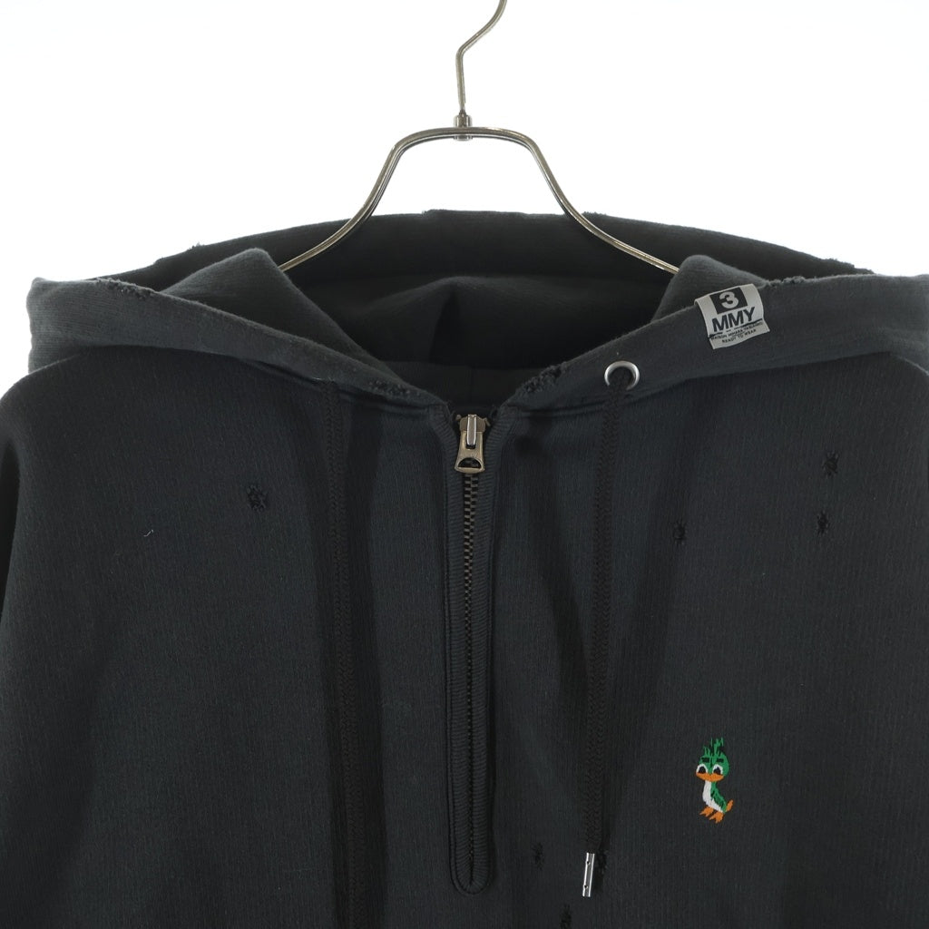 MAISON MIHARAYASUHIRO(メゾンミハラヤスヒロ) TRIPLE LAYERED HALF ZIP HOODIE トリプルレイヤードハーフジップフーディー グレー A15HD571
