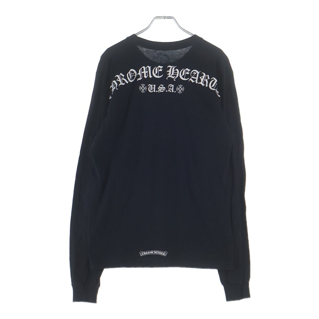 CHROME HEARTS(クロムハーツ) バックアーチロゴプリント長袖カットソー ブラック