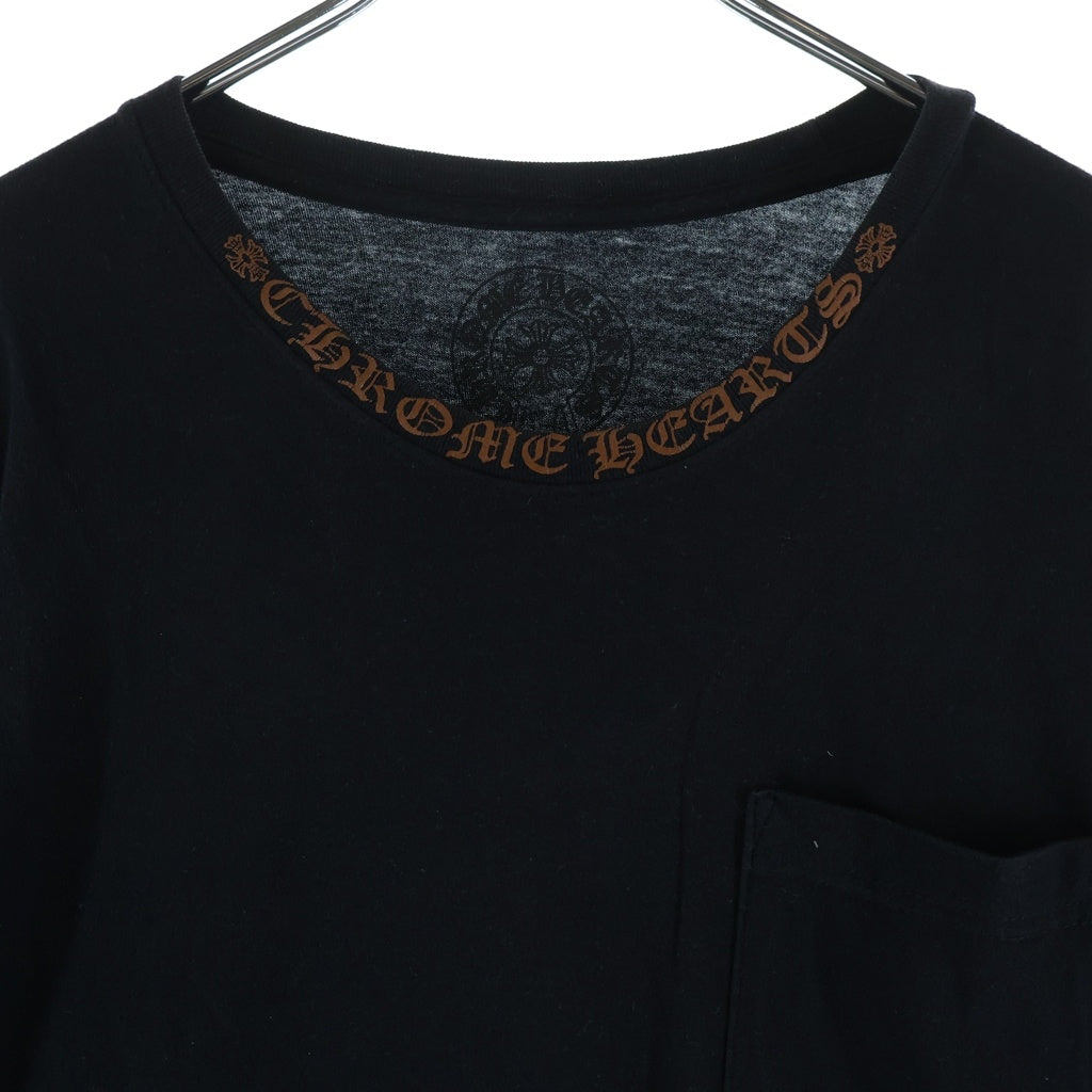 CHROME HEARTS(クロムハーツ) Neck Logo L/S Tee ネックロゴプリント長袖Tシャツ ブラック/ブラウン