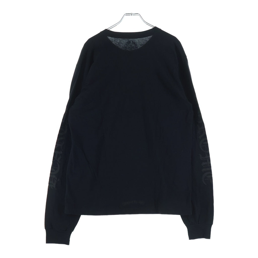 CHROME HEARTS(クロムハーツ) Neck Logo L/S Tee ネックロゴプリント長袖Tシャツ ブラック