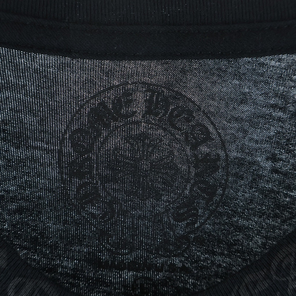 CHROME HEARTS(クロムハーツ) Neck Logo L/S Tee ネックロゴプリント長袖Tシャツ ブラック