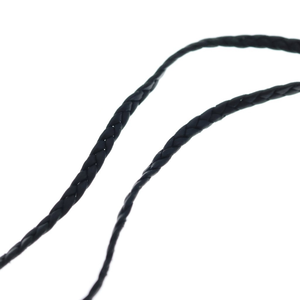 CHROME HEARTS(クロムハーツ) LEATHER BRAID SCROLL ネックレス レザーブレイドネックレス ブラック/シルバー BCA377 レディース