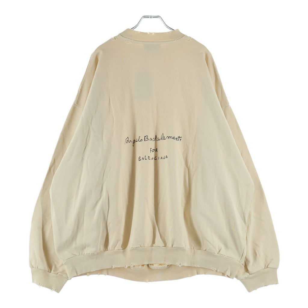 BALENCIAGA(バレンシアガ) Angelo Badalamenti アンジェロ バダラテンティ クルーネック スウェットトレーナー ベージュ 699212 TMV06