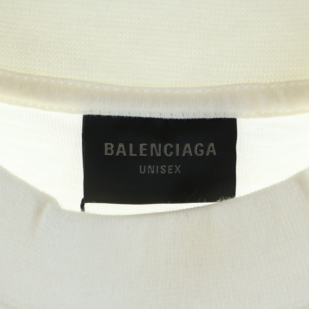 BALENCIAGA(バレンシアガ) バッグプリント 半袖クルーネックTシャツ カットソー ホワイト 764235 TPVU4