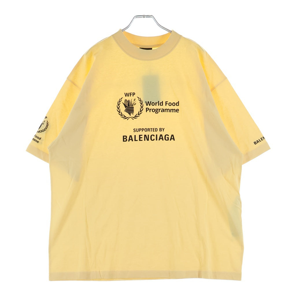 BALENCIAGA(バレンシアガ) WFP World Food Programme 両面プリント 半袖クルーネックTシャツ カットソー イエロー 764235 TSVS9