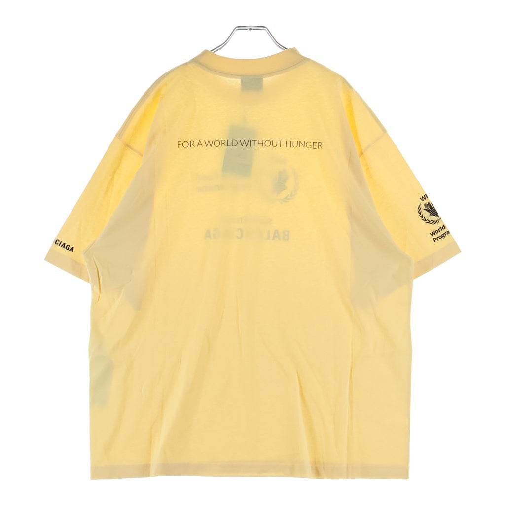 BALENCIAGA(バレンシアガ) WFP World Food Programme 両面プリント 半袖クルーネックTシャツ カットソー イエロー 764235 TSVS9