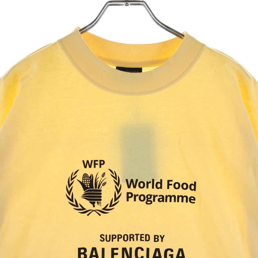 BALENCIAGA(バレンシアガ) WFP World Food Programme 両面プリント 半袖クルーネックTシャツ カットソー イエロー 764235 TSVS9