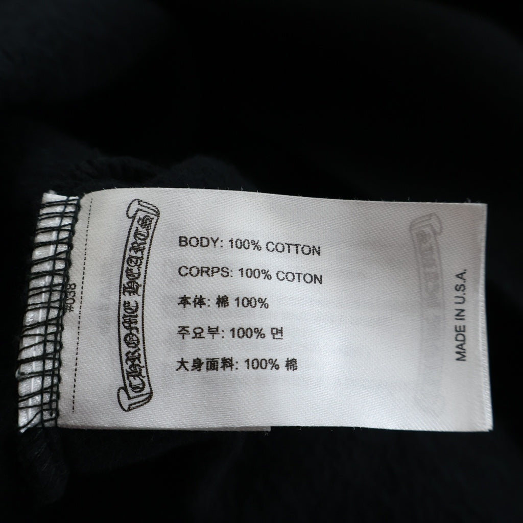 CHROME HEARTS(クロムハーツ) SWTSHRT THRML HD ZIP 袖ロゴプリントジップアップパーカー ブラック