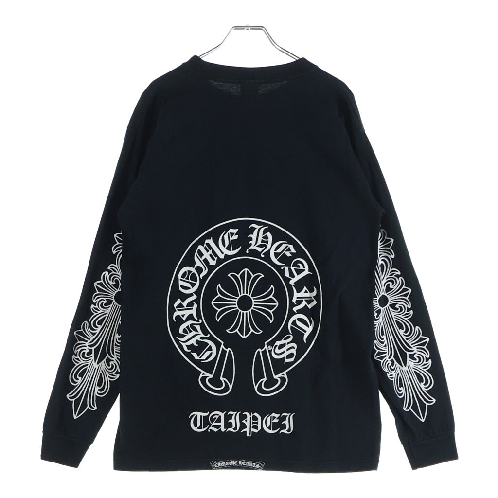 CHROME HEARTS(クロムハーツ) TAIPEI LTD L/S Tee 台北限定 オールド アームフローラル バックホースシュープリント 長袖Tシャツ カットソー ブラック