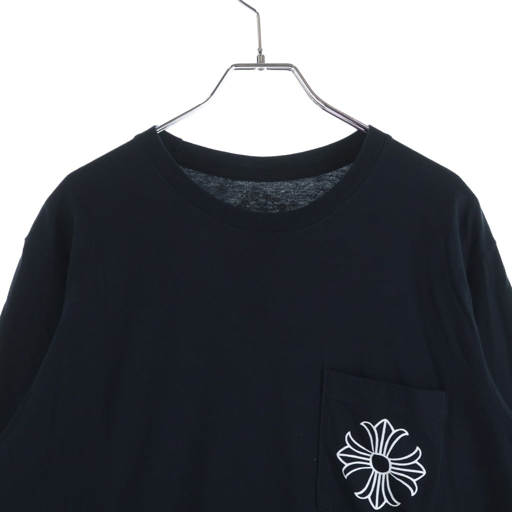 CHROME HEARTS(クロムハーツ) CH PLS L/S TEE CHプラス バックロゴプリント ロングスリーブ 長袖 ポケットTシャツ カットソー ブラック