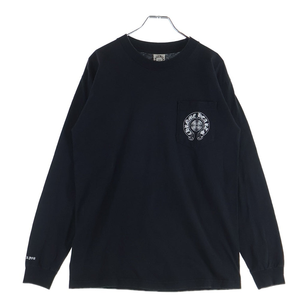 CHROME HEARTS(クロムハーツ) Cemetery L/S Tee オールド セメタリーバックプリント 長袖ポケットTシャツ ブラック/ホワイト