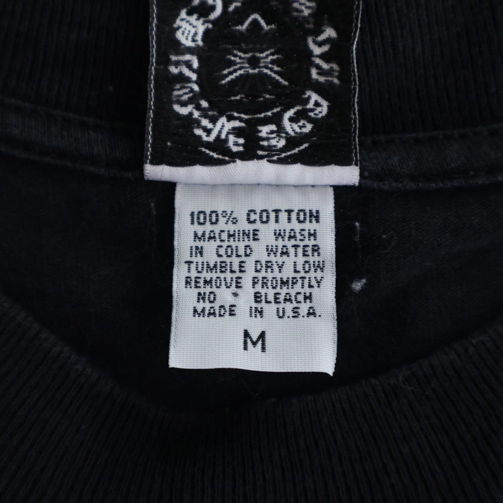 CHROME HEARTS(クロムハーツ) Cemetery L/S Tee オールド セメタリーバックプリント 長袖ポケットTシャツ ブラック/ホワイト