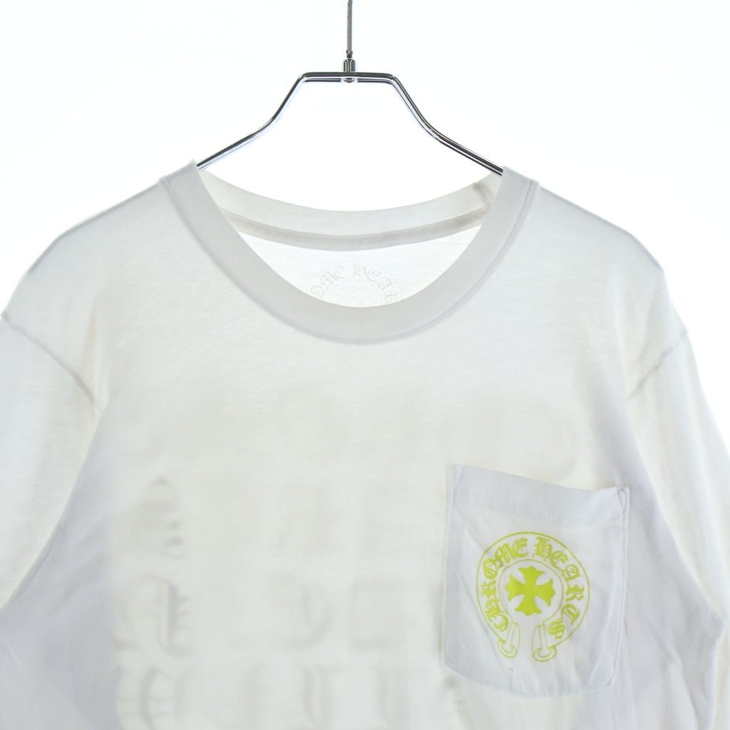 CHROME HEARTS(クロムハーツ) Made In Hollywood L/S Tee メイドインハリウッド アームフローラルクロス 長袖Tシャツ カットソー ホワイト/イエロー