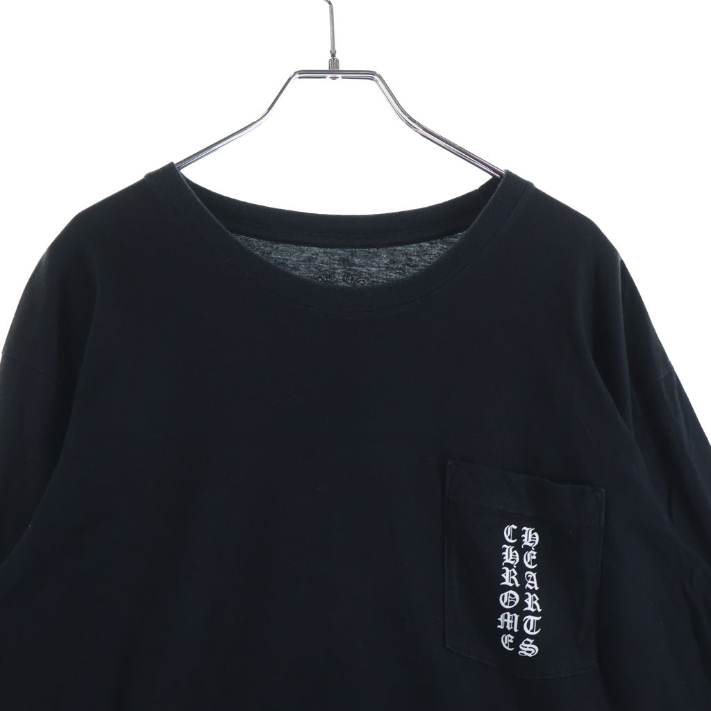 CHROME HEARTS(クロムハーツ) BACK LETTERING LOGO L/S TEE バックレタリングロゴ 長袖Tシャツ カットソー ブラック/ピンク