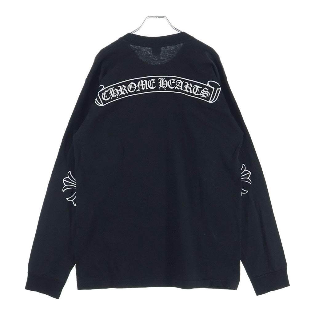 CHROME HEARTS(クロムハーツ) OLD Sleeve CH Plus Print L/S Tee オールド ホースシュー 袖CHプラスプリント長袖Tシャツ ブラック