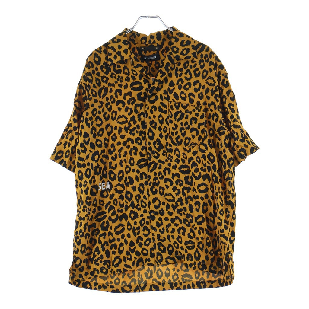 WIND AND SEA(ウィンダンシー) 24SS ×MINEDENIM 24MND-WAS003-67-022 レオパード柄 半袖シャツ ブラウン