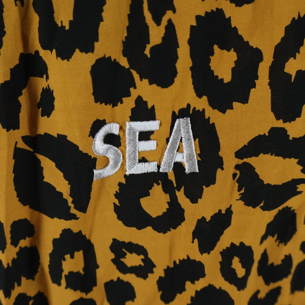 WIND AND SEA(ウィンダンシー) 24SS ×MINEDENIM 24MND-WAS003-67-022 レオパード柄 半袖シャツ ブラウン