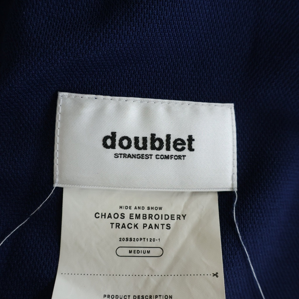 doublet(ダブレット) 20SS CHAOS EMBROIDERY TRACK PANTS 20SS20PT120-1 カオス刺繍 トラックパンツ ネイビー