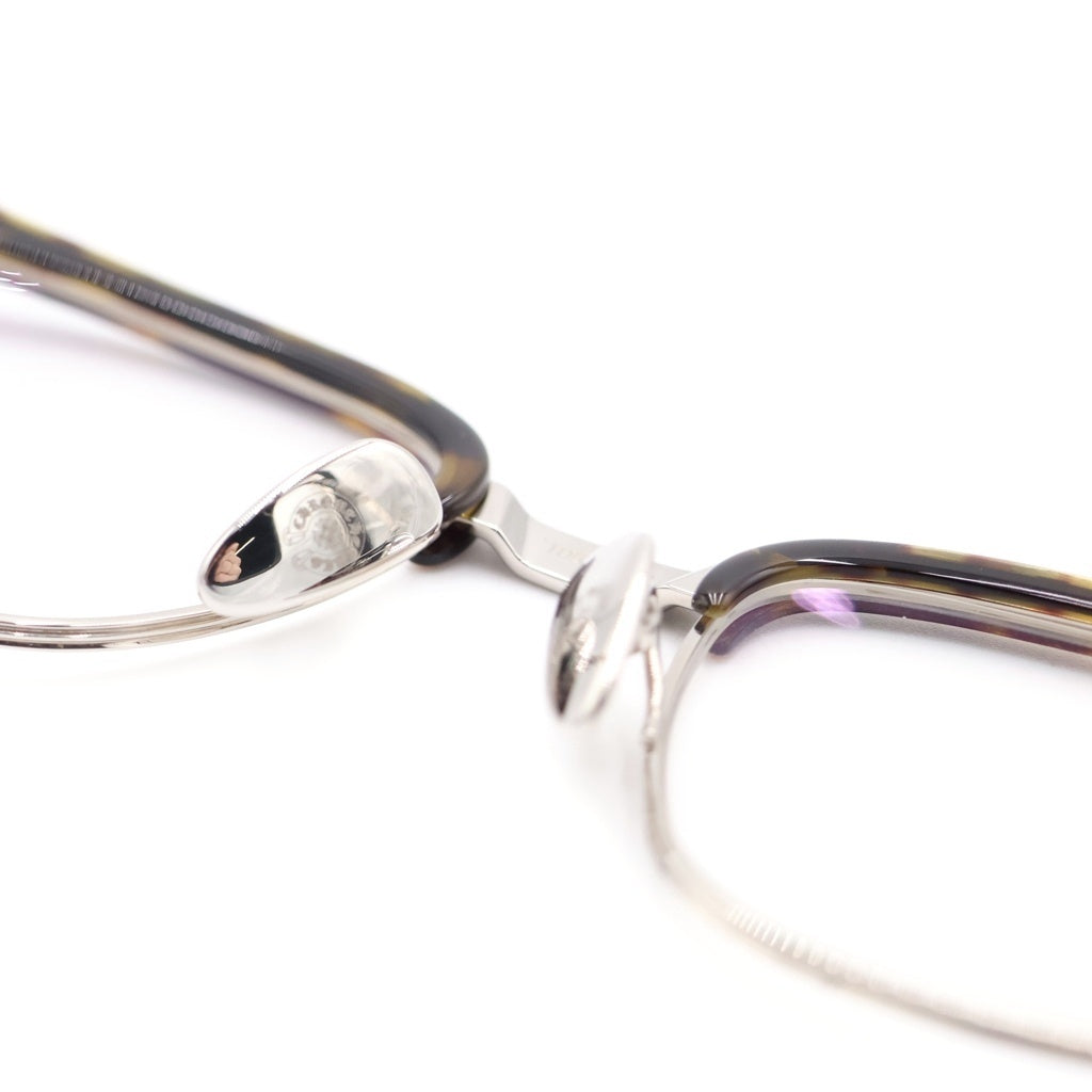 CHROME HEARTS(クロムハーツ) BONENNOISSEUR II テンプルCHクロス ハーフリム アイウェア 眼鏡 メガネ ブラウン/シルバー 度入り