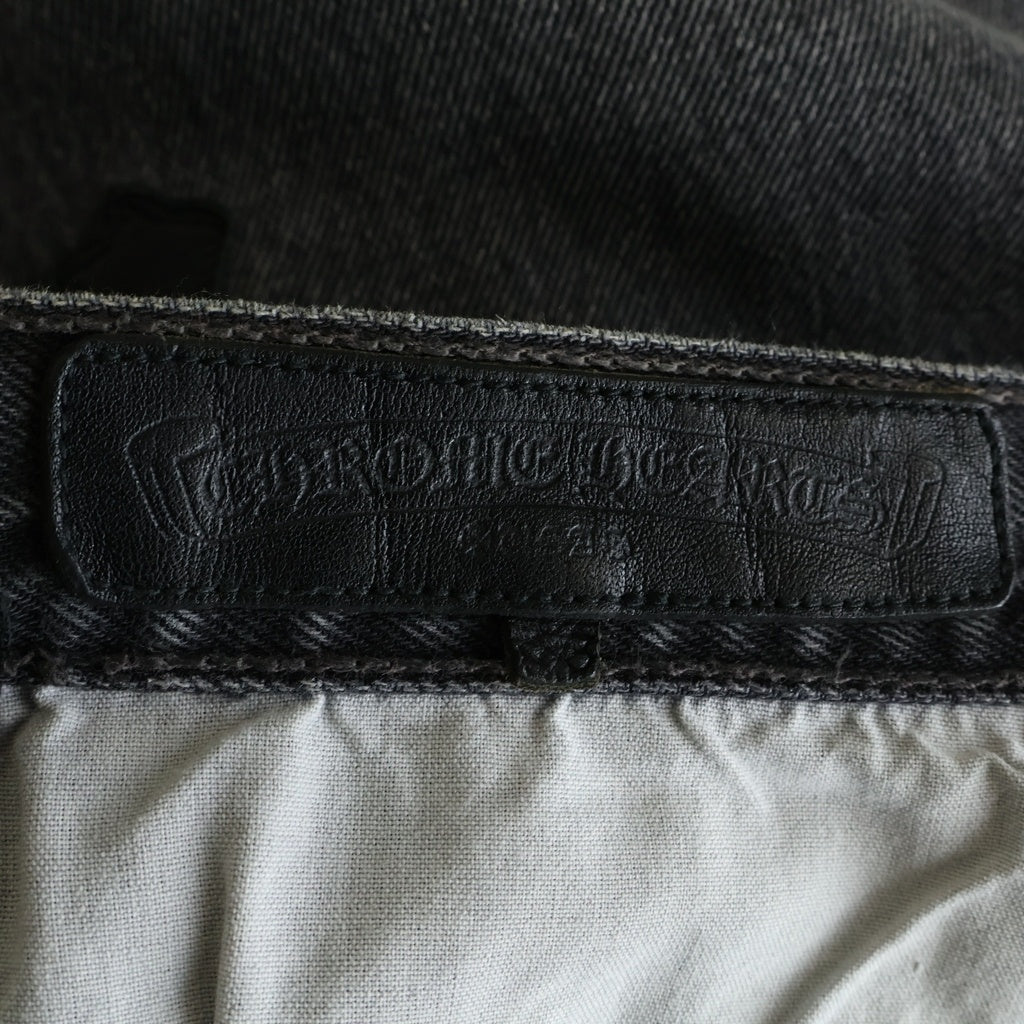 CHROME HEARTS(クロムハーツ) ×501 VNTG LEATHER CROSS PATCH JEANS ×リーバイス 501 レザークロスパッチジーンズ デニムパンツ ブラック/グレー