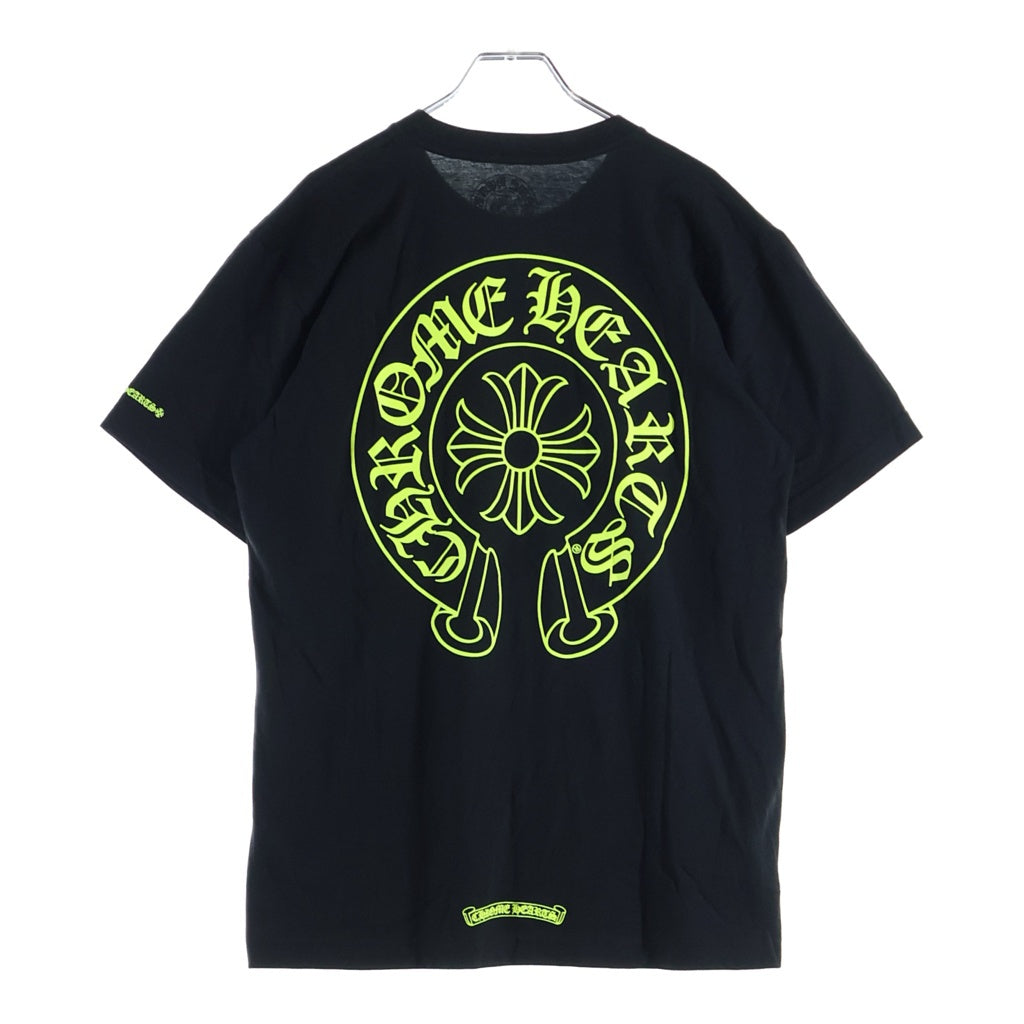 CHROME HEARTS(クロムハーツ) HORSESHOE S/S TEE BLACK/NEON YELLOW ホースシュー ショートスリーブ Tシャツ ブラック/イエロー