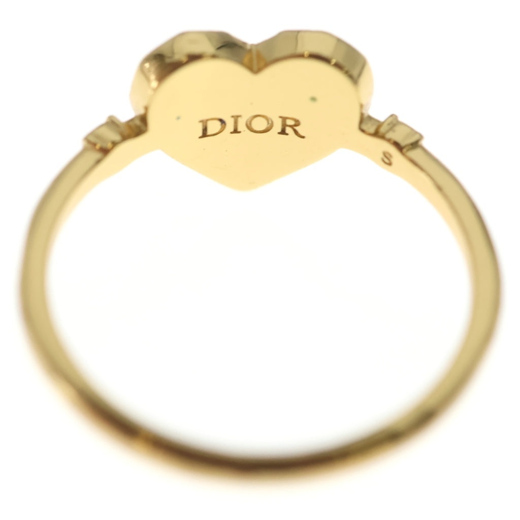 Christian Dior(クリスチャンディオール) CDロゴ ラインストーンハートリング ゴールド レディース