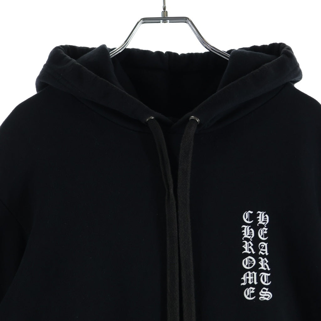 CHROME HEARTS(クロムハーツ) SWTSHRT PLVR ファイヤーパターンプルオーバースウェットパーカー フーディ ブラック