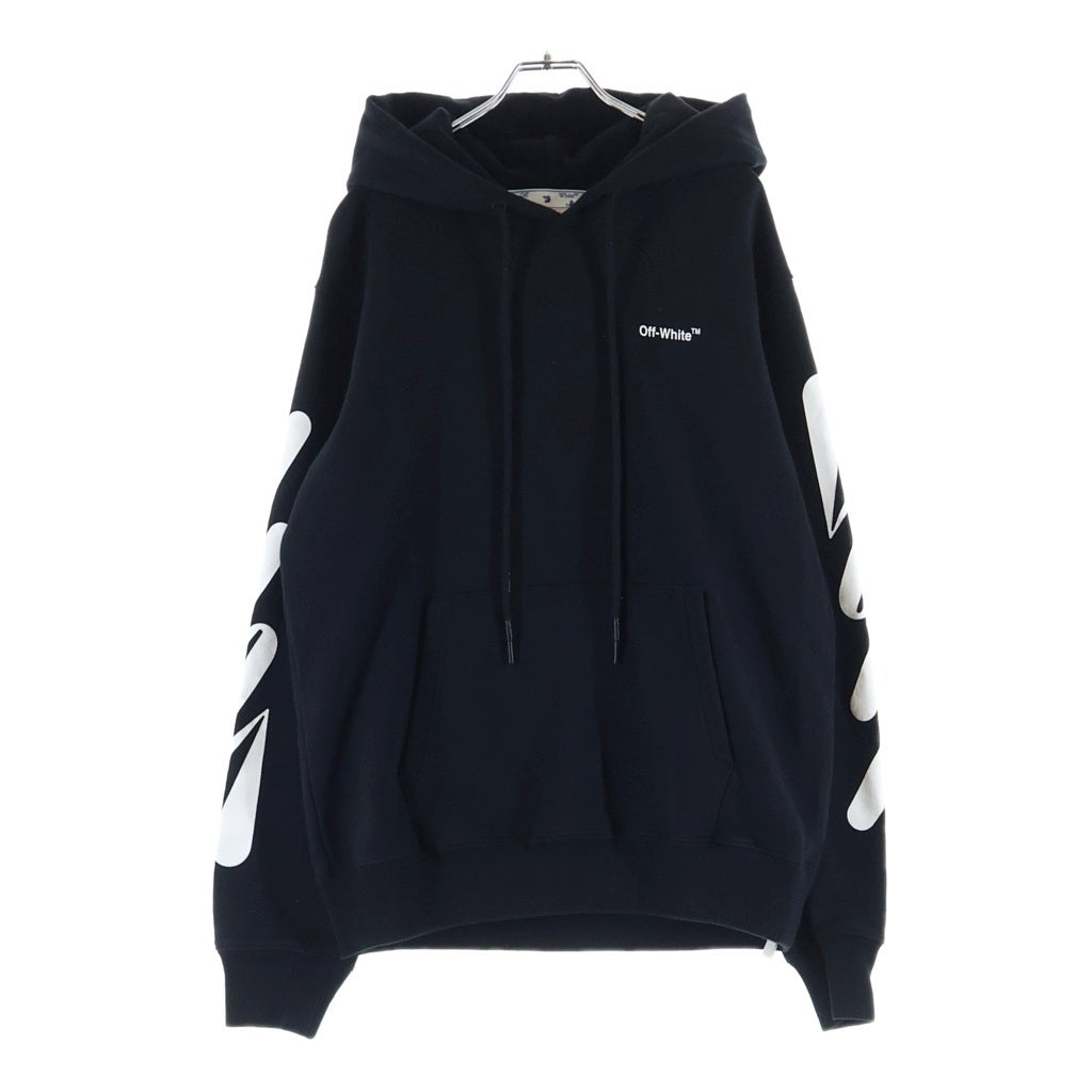 OFF-WHITE(オフホワイト) 22SS WAVE DIAG SLIM HOODIE ウェーブ ダイアグ スリム フーディー パーカー ブラック OMBB097S22FLE009