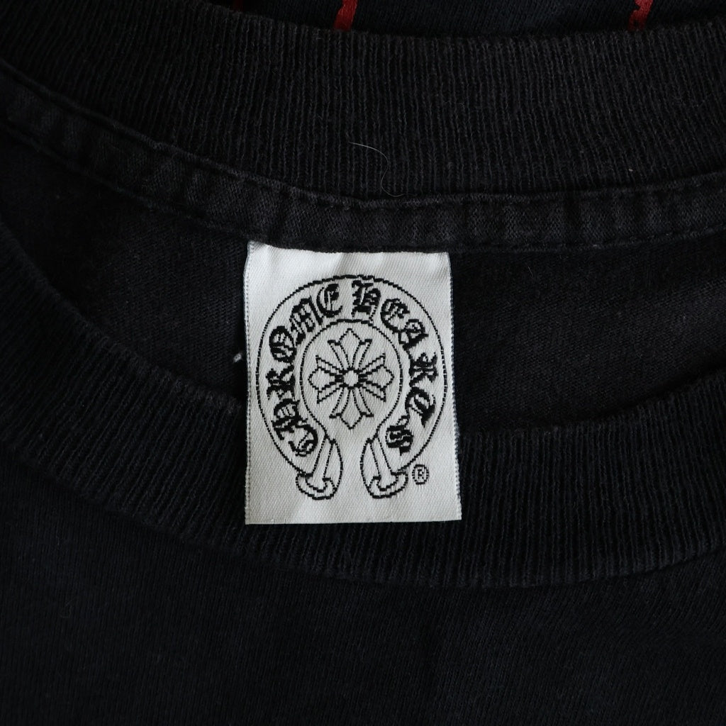 CHROME HEARTS(クロムハーツ) OLD CH L S 1 バックホースシュープリント 長袖Tシャツ カットソー ブラック/レッド