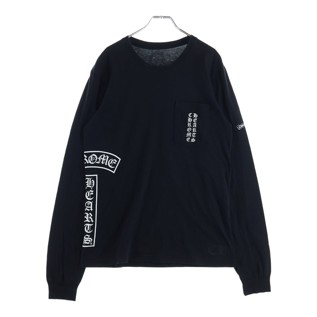 CHROME HEARTS(クロムハーツ) CH L S 1 サイドTバーロゴ プリント 長袖Tシャツ カットソー ブラック