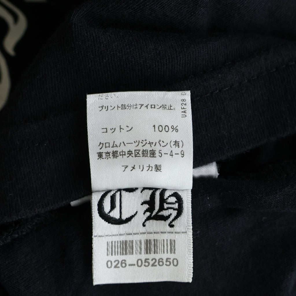 CHROME HEARTS(クロムハーツ) CH L S 1 サイドTバーロゴ プリント 長袖Tシャツ カットソー ブラック