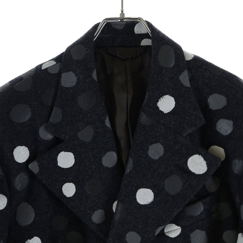 LOUIS VUITTON(ルイヴィトン) 23SS ×YK Painted Dots Jacket RM231H XK4 HOC30E ×草間彌生 ペインテッド ドット柄ジャケット ウールチェスターコート グレー
