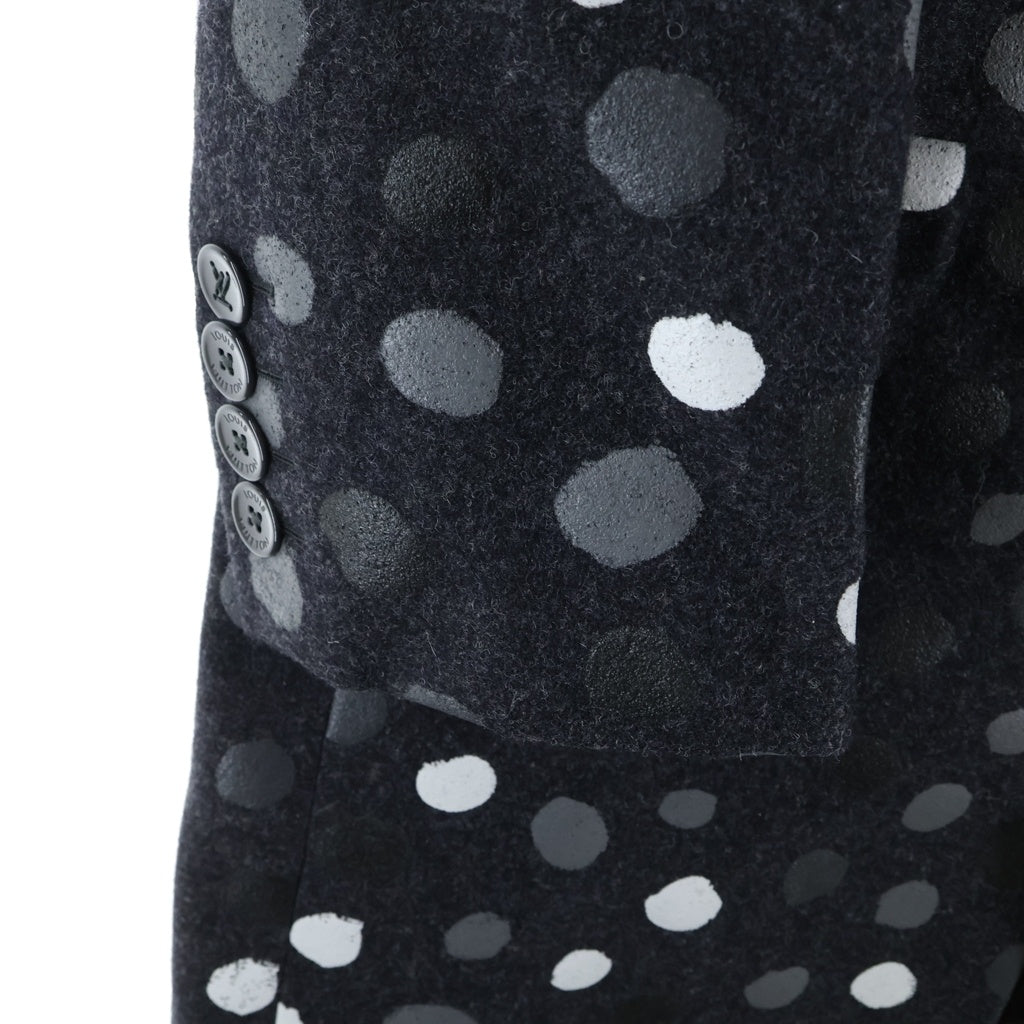 LOUIS VUITTON(ルイヴィトン) 23SS ×YK Painted Dots Jacket RM231H XK4 HOC30E ×草間彌生 ペインテッド ドット柄ジャケット ウールチェスターコート グレー