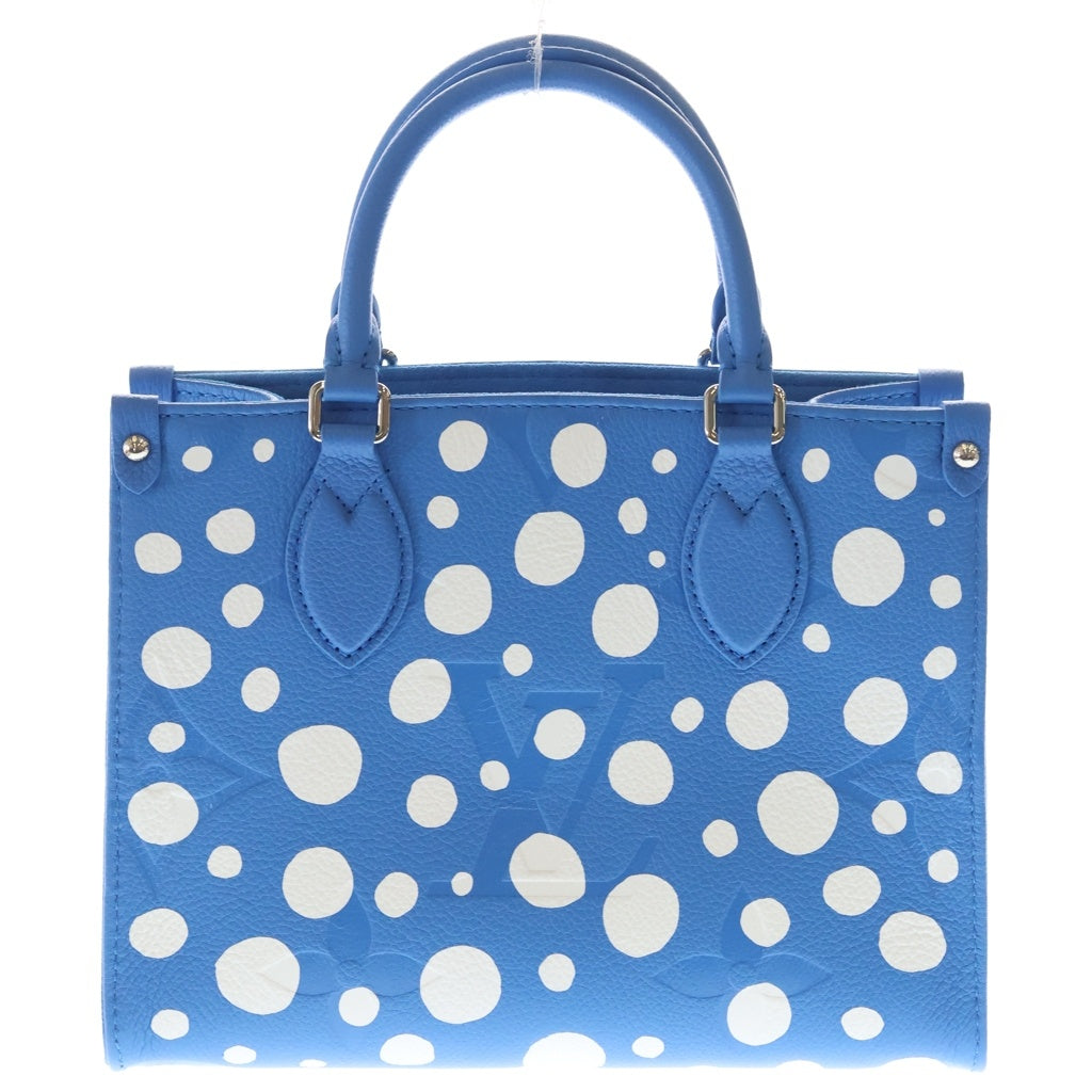 LOUIS VUITTON(ルイヴィトン) ×YK OnThe Go PM Leather Handbag M46424 ×草間彌生 オンザゴー PM モノグラムレザー2WAYハンドバッグ ブルー レディース