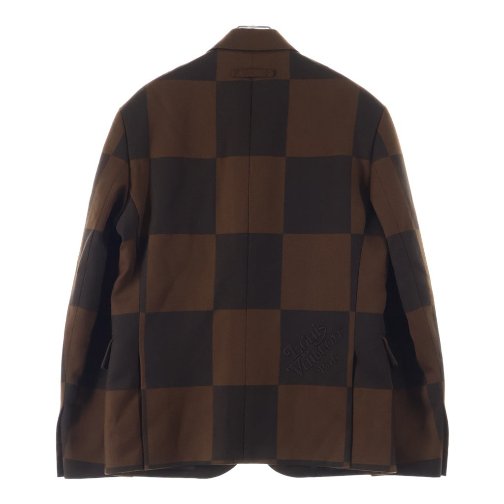 LOUIS VUITTON(ルイヴィトン) 20AW ×NIGO Damier Giant Jacket RM202M UTK HJJ02E ×ニゴ ダミエ ジャイアントテーラードジャケット ブラウン