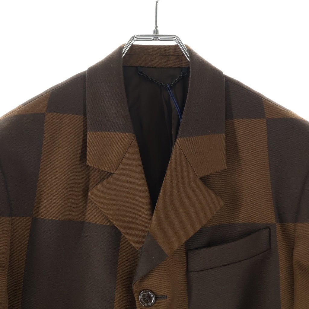 LOUIS VUITTON(ルイヴィトン) 20AW ×NIGO Damier Giant Jacket RM202M UTK HJJ02E ×ニゴ ダミエ ジャイアントテーラードジャケット ブラウン