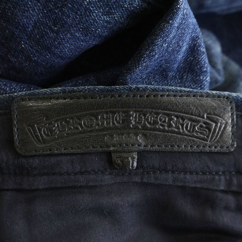 CHROME HEARTS(クロムハーツ) CRS BTN DENIM PANTS クロスボールボタン スクロールラベル ボタンフライデニムパンツ インディゴ