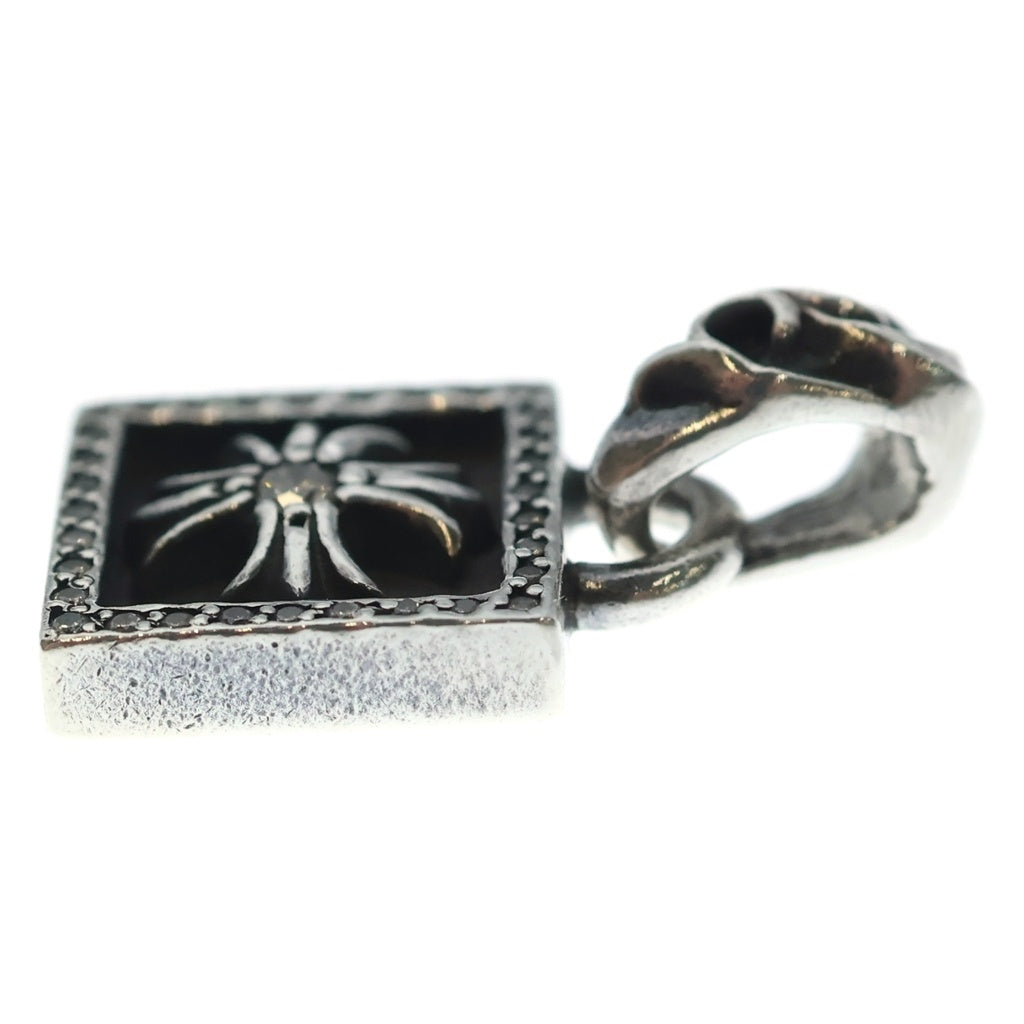 CHROME HEARTS(クロムハーツ) FRAMED CH PLUS P D フレームドCHプラス アフターPAVEダイヤ チャーム シルバーネックレストップ